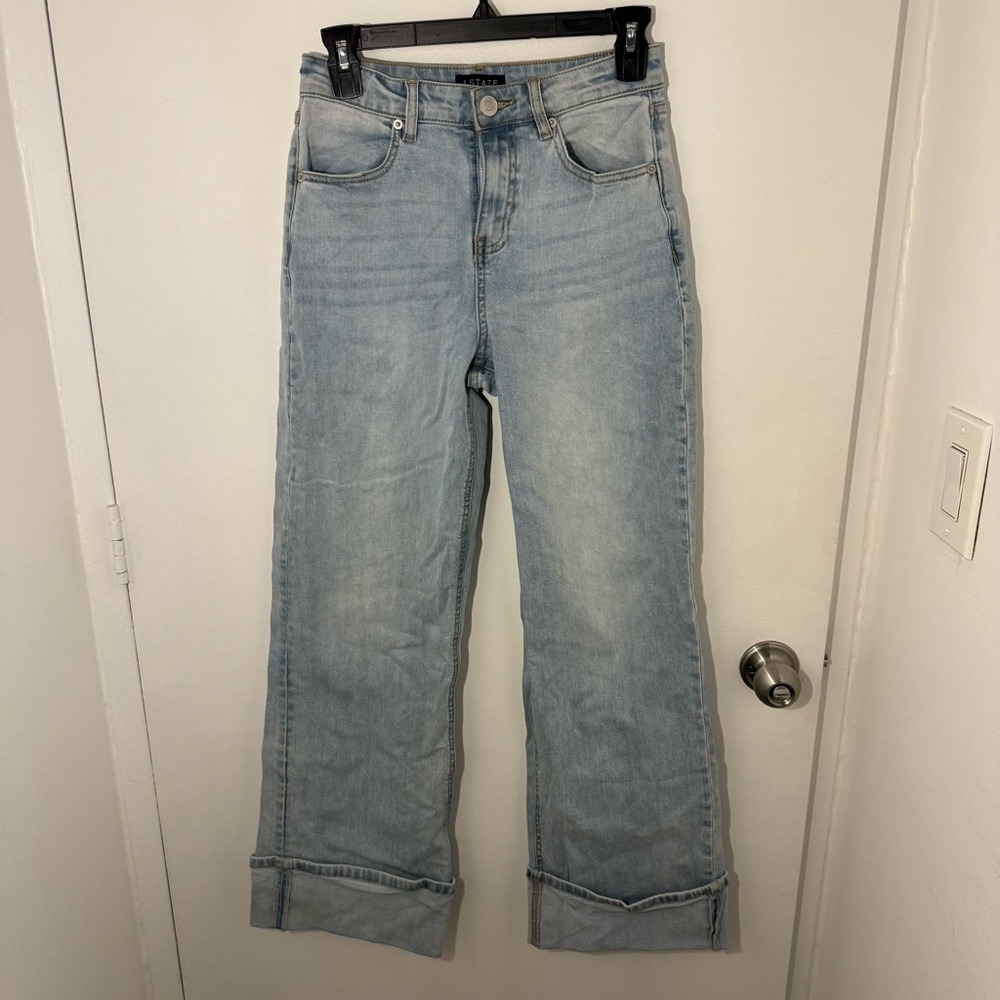 1. State Light Wash Roll Cuff Jeans